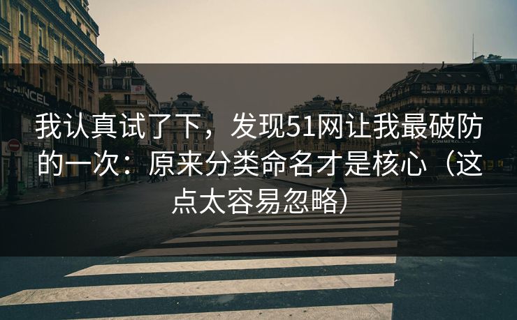 我认真试了下，发现51网让我最破防的一次：原来分类命名才是核心（这点太容易忽略）